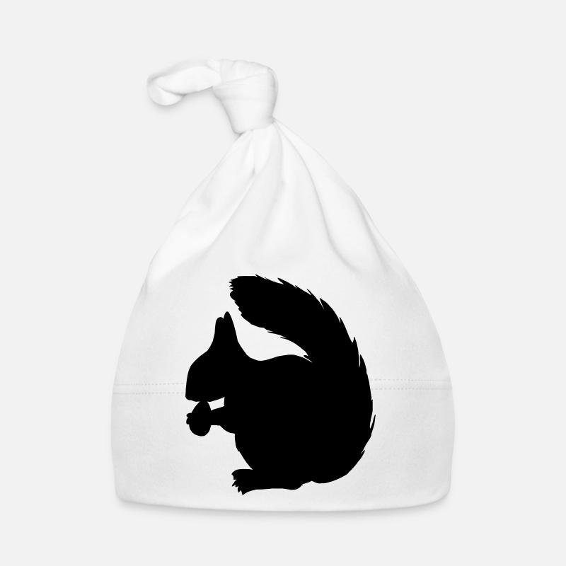 Eichhörnchen mit Nussschattenfigur Baby Bio-Mütze