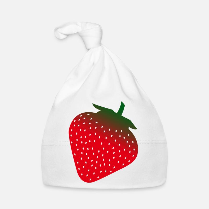 Fraise - Bonnet bio Bébé - blanc