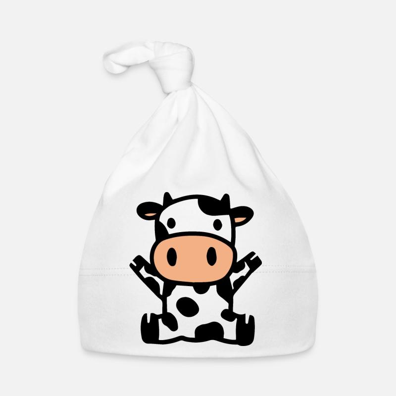 Vache Vaches - Bonnet bio Bébé - blanc
