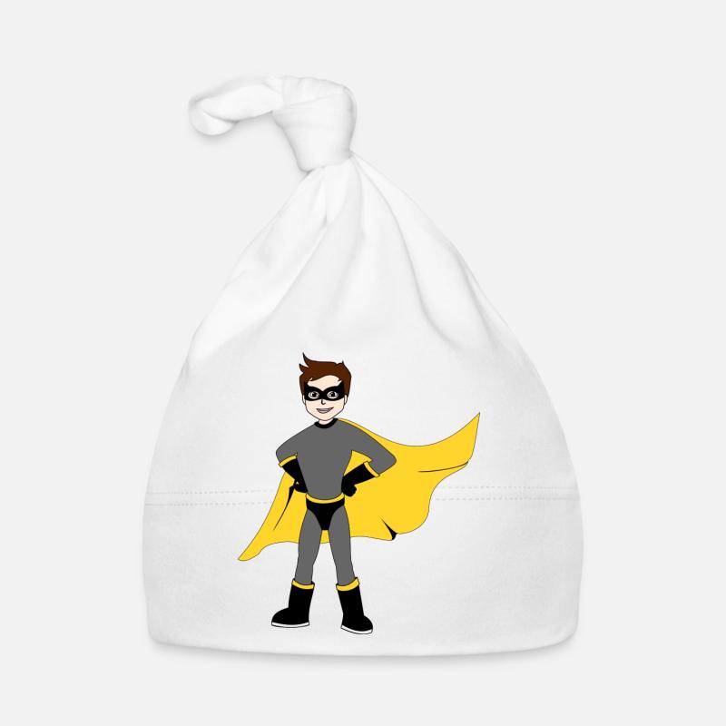 super héro - Bonnet bio Bébé - blanc