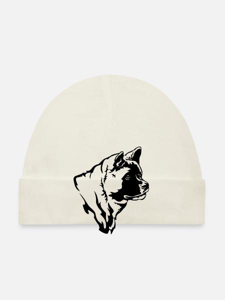 Amerikan Akita Head - Organic Baby Cap - white - Front