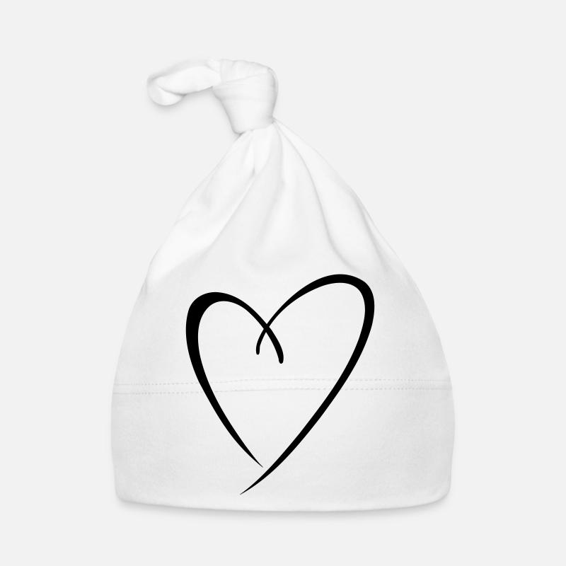 Calligraphy Heart Drawing Organic Baby Cap