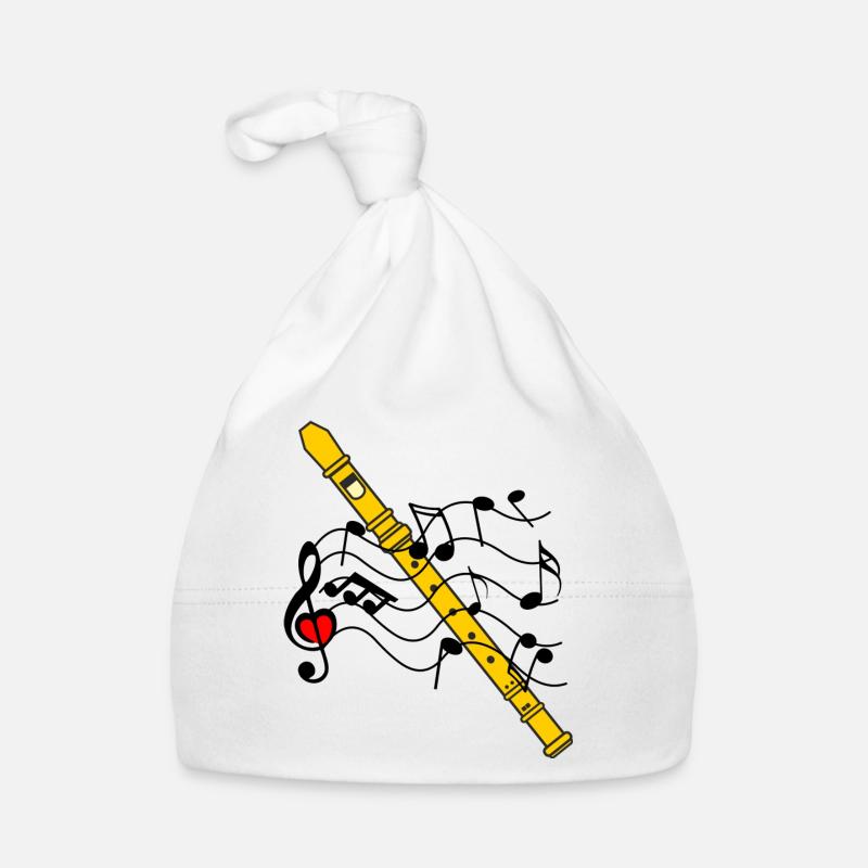 Recorder with musical notes Organic Baby Cap