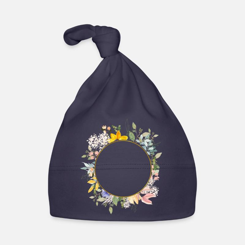 Round wreath customizable Organic Baby Cap