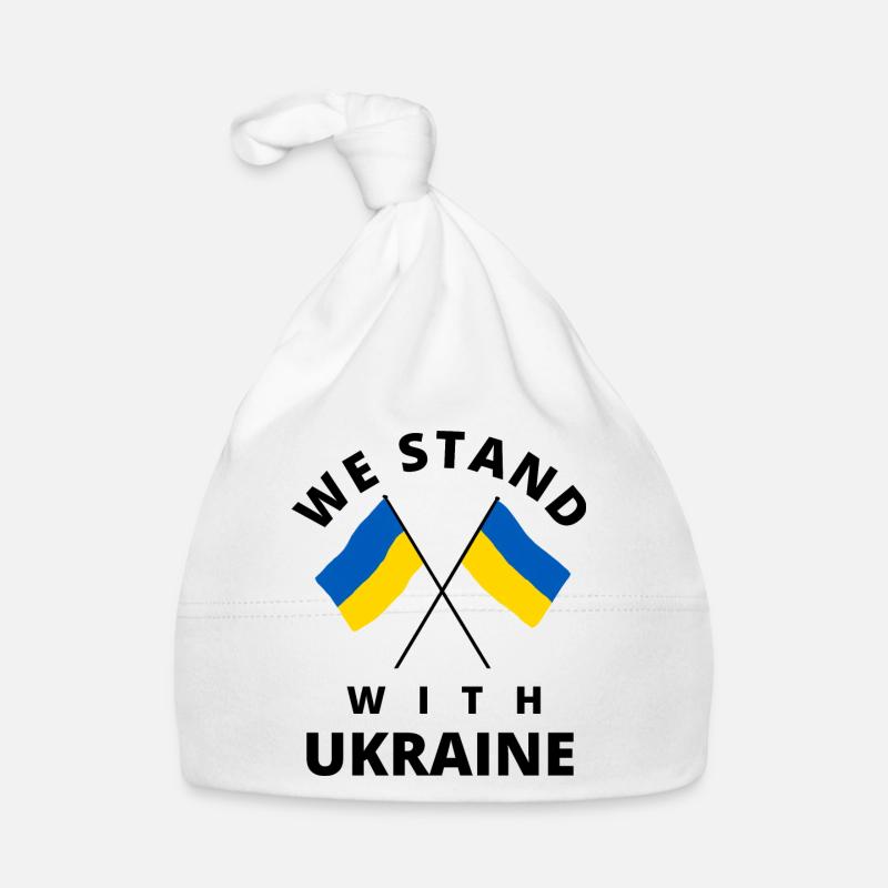 Drapeau de l’Ukraine. nous sommes aux côtés de l’Ukraine Bonnet bio Bébé