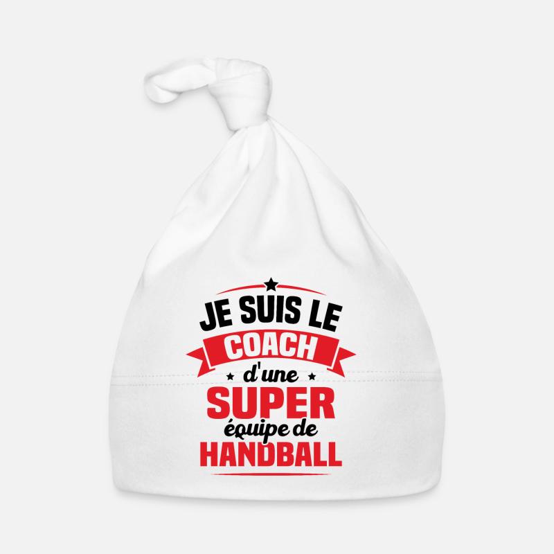 Je Suis Le Coach D'une Super Équipe De Handball - Bonnet bio Bébé - blanc