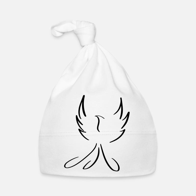 Phönix Line Art - Minimalistisch Baby Bio-Mütze
