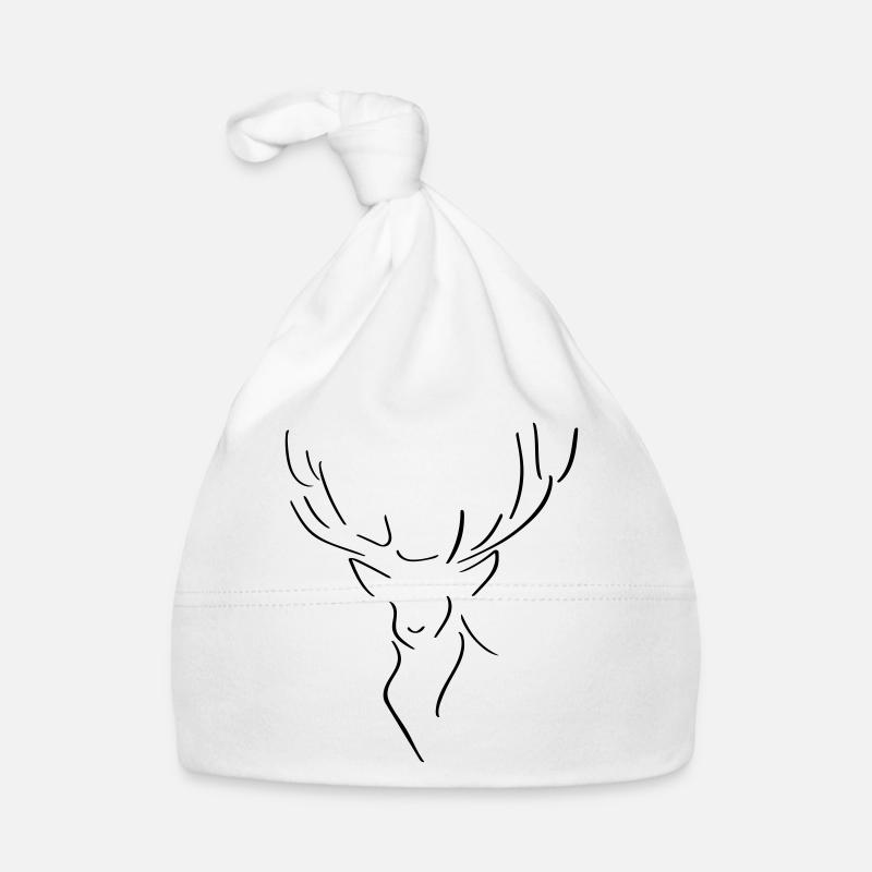 Hirsch Line Art - Minimaliste Bonnet bio Bébé