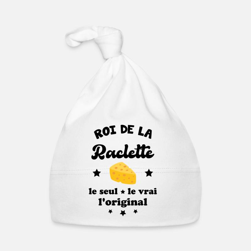 Roi de la raclette le seul le vrai l'original - Bonnet bio Bébé - blanc