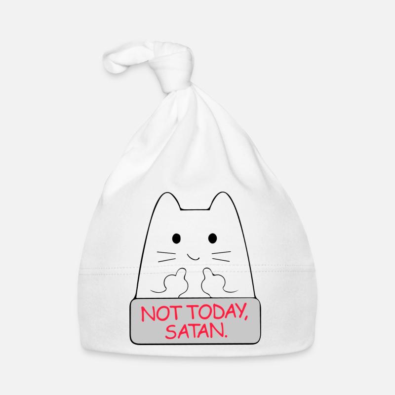 Pas aujourd’hui Satan Drôle de chat Bonnet bio Bébé