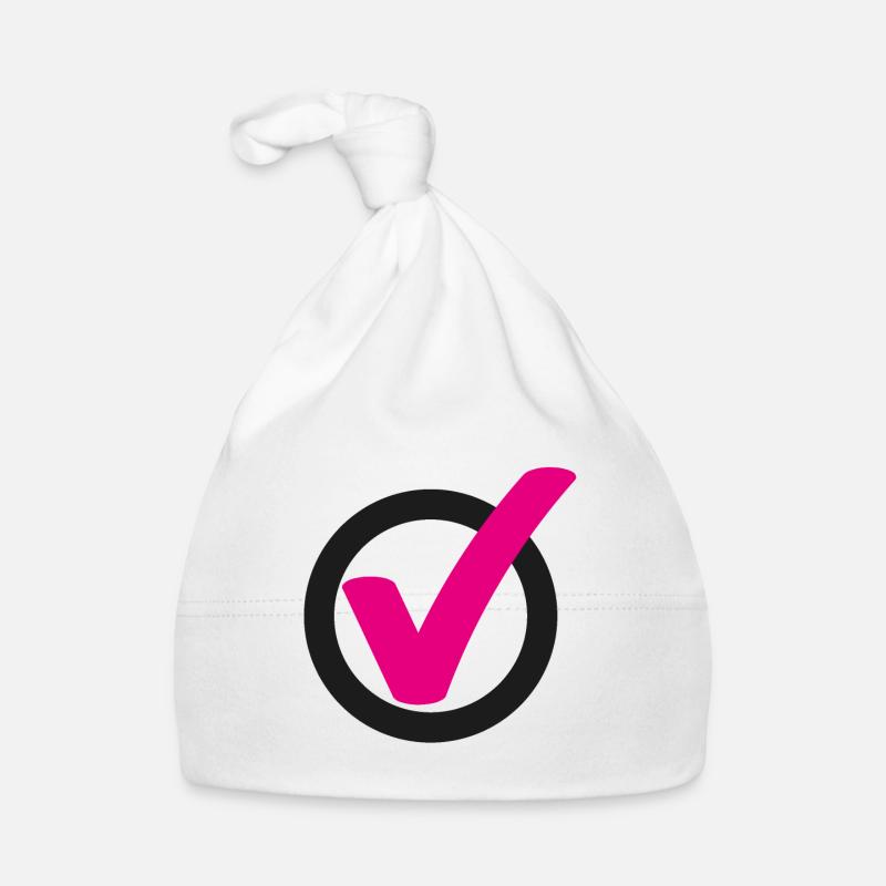 Tick Check mark sign Organic Baby Cap