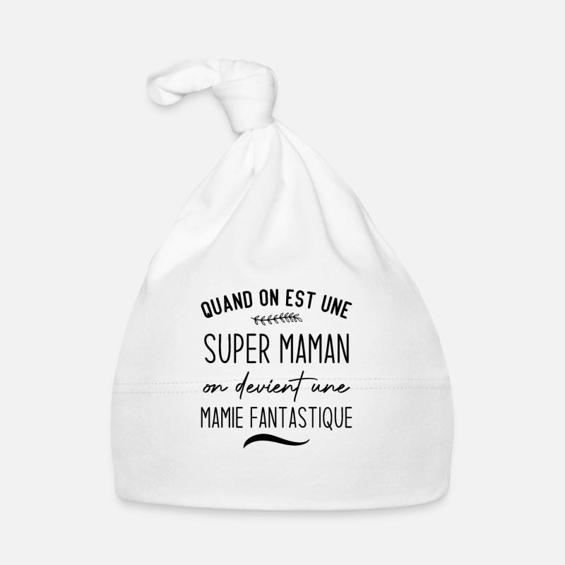 Un super papa on devient un papy fantastique Bonnet bio Bébé
