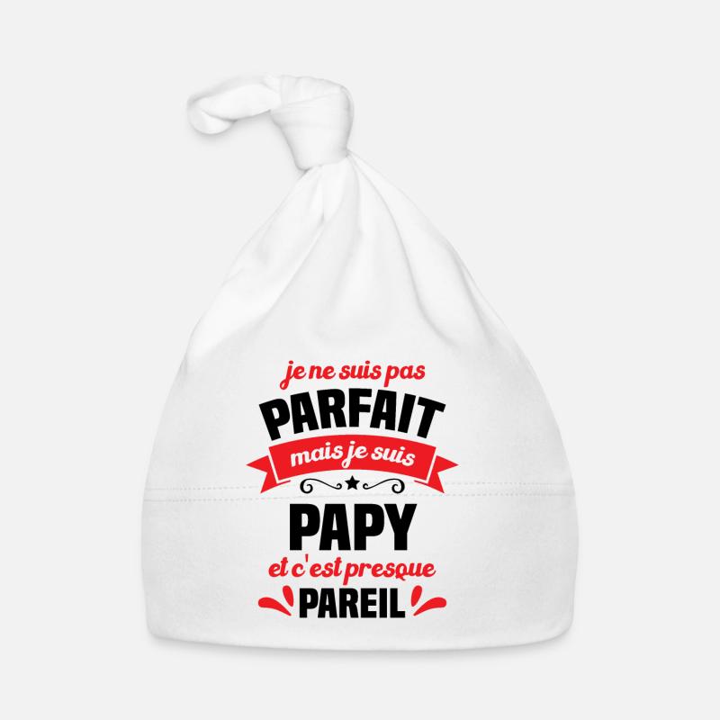 Je suis un super papy et c'est presque pareil Bonnet bio Bébé