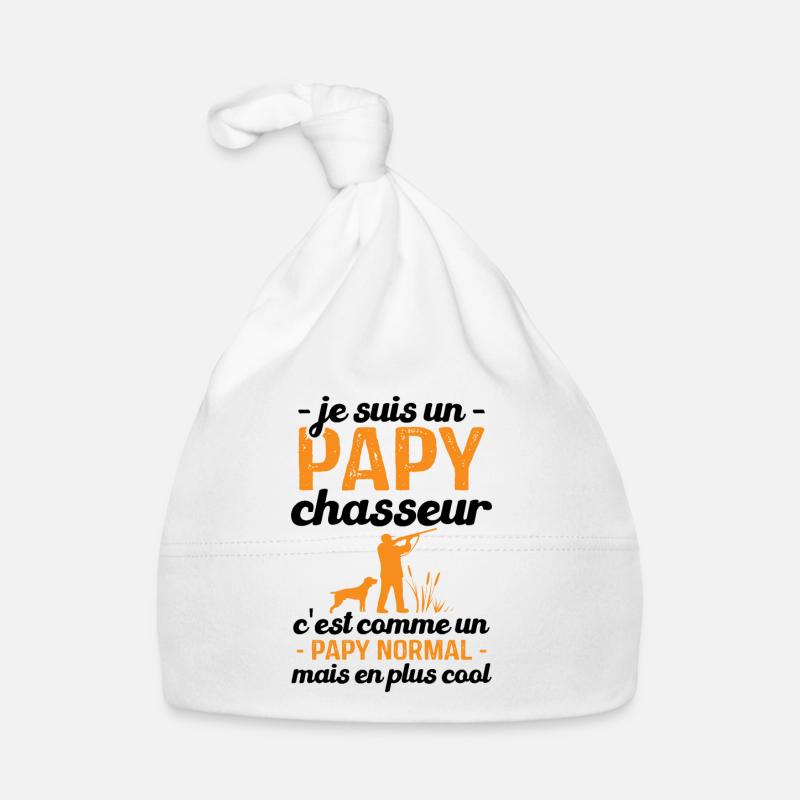Je suis un papy chasseur comme un papy normal Bonnet bio Bébé