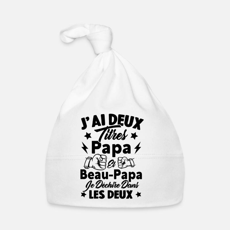 J'ai deux titres papa et beau papa Bonnet bio Bébé