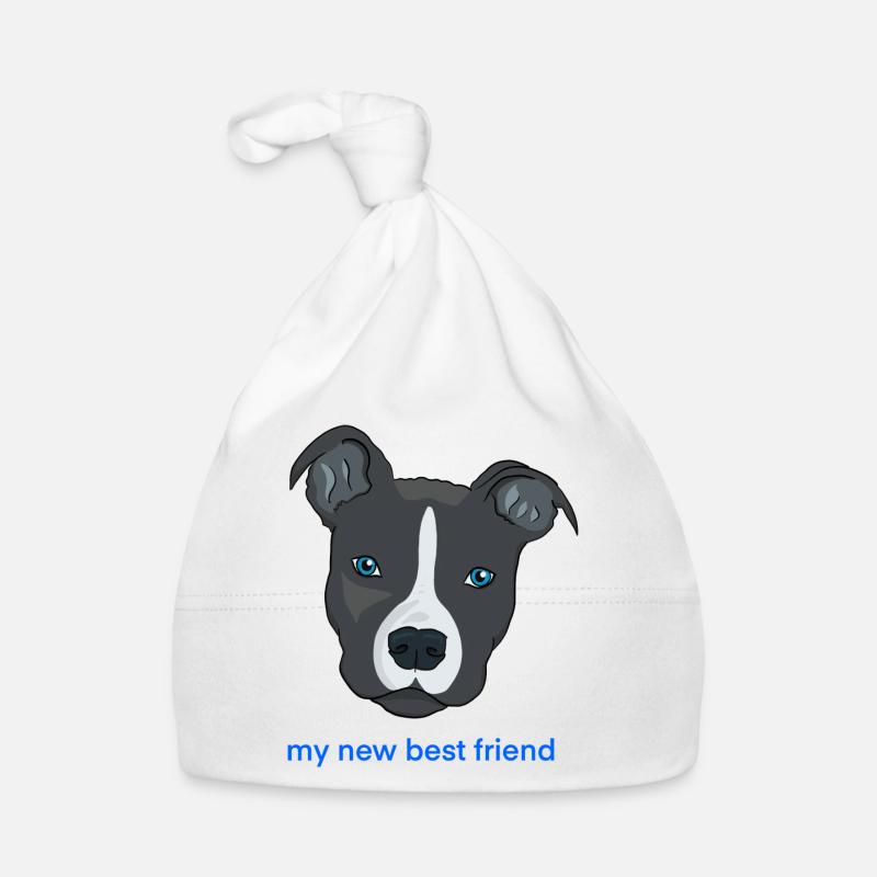 Pitbulli - Baby Bio-Mütze - Weiß