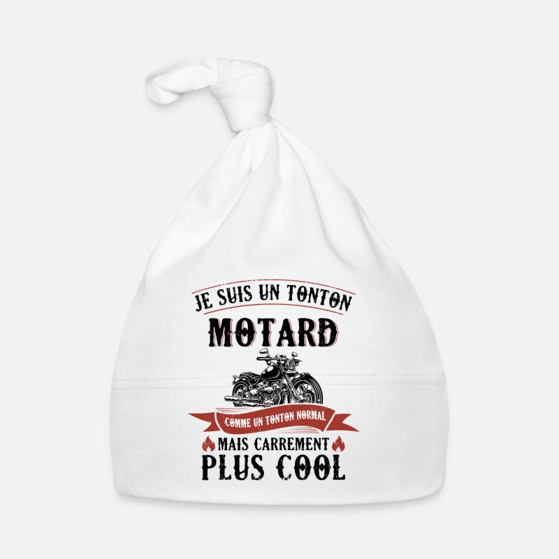 Un Tonton Motard Comme Un Tonton Normal - Bonnet bio Bébé - blanc