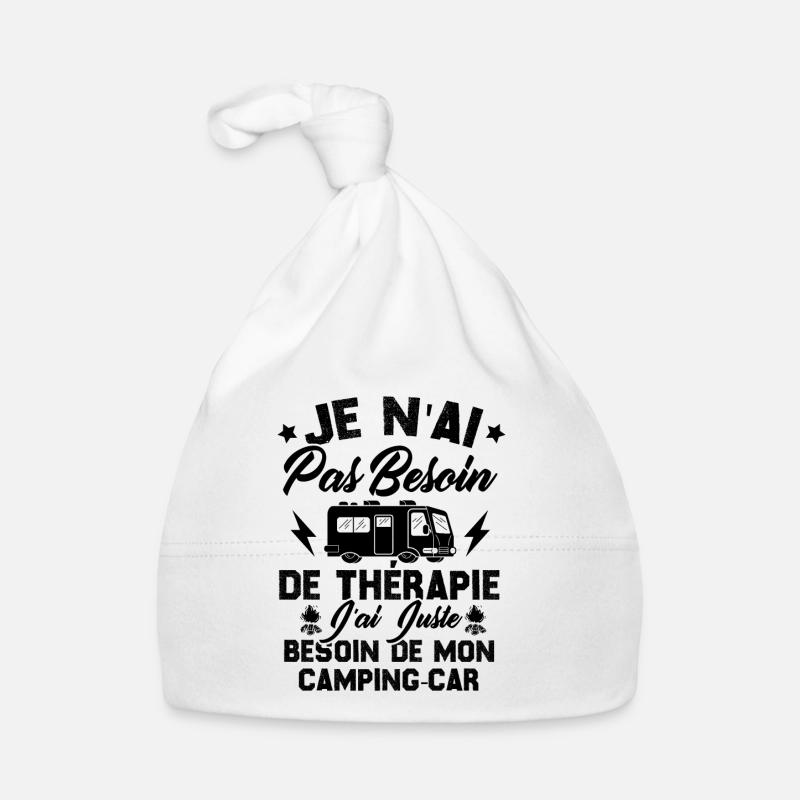 Pas besoin de thérapie, Juste de mon camping-car - Bonnet bio Bébé - blanc