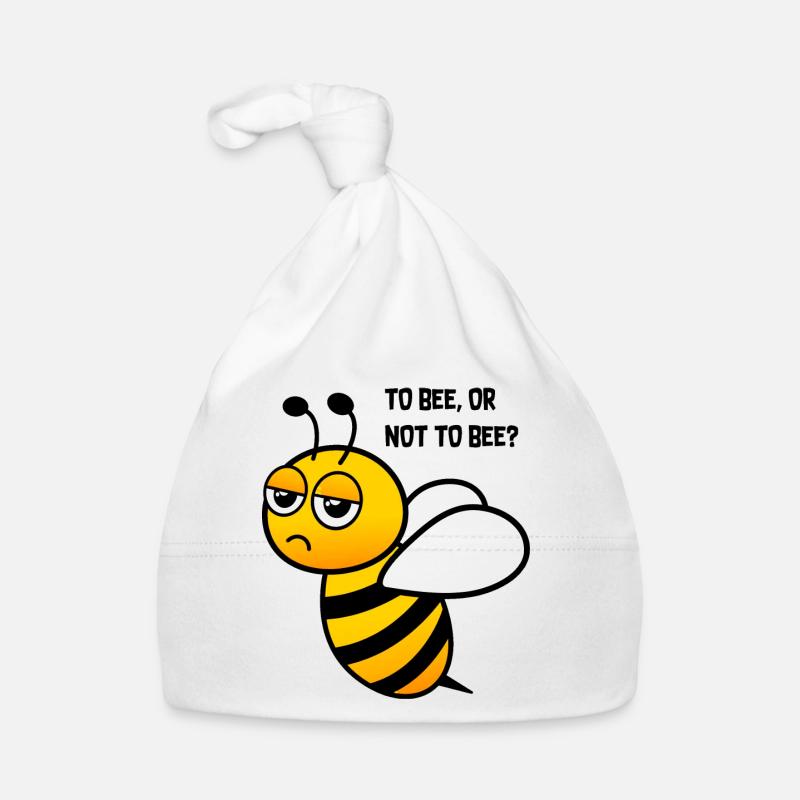 Bee Confused Drôle Graphique - Bonnet bio Bébé - blanc