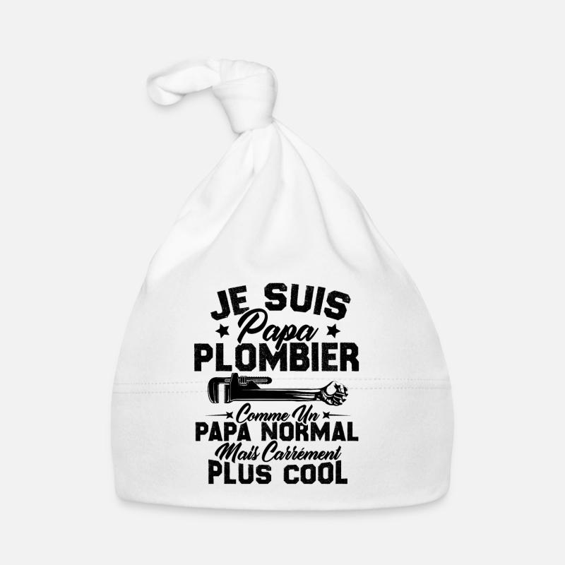 Papa plombier comme un papa normal mais plus cool Bonnet bio Bébé