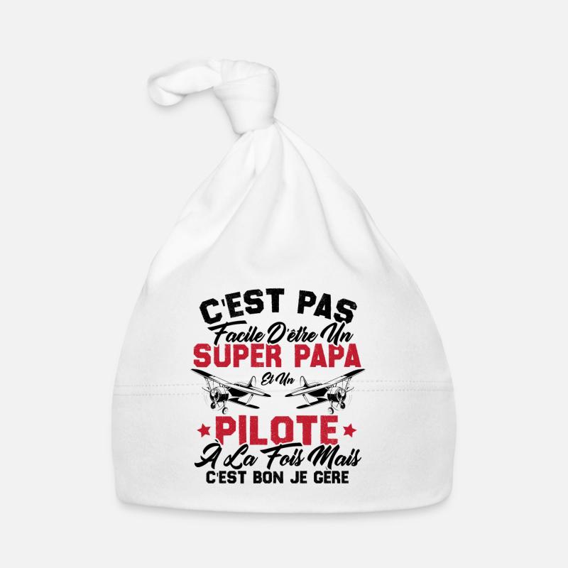 Un Super Papa Et Un Pilote Bonnet bio Bébé