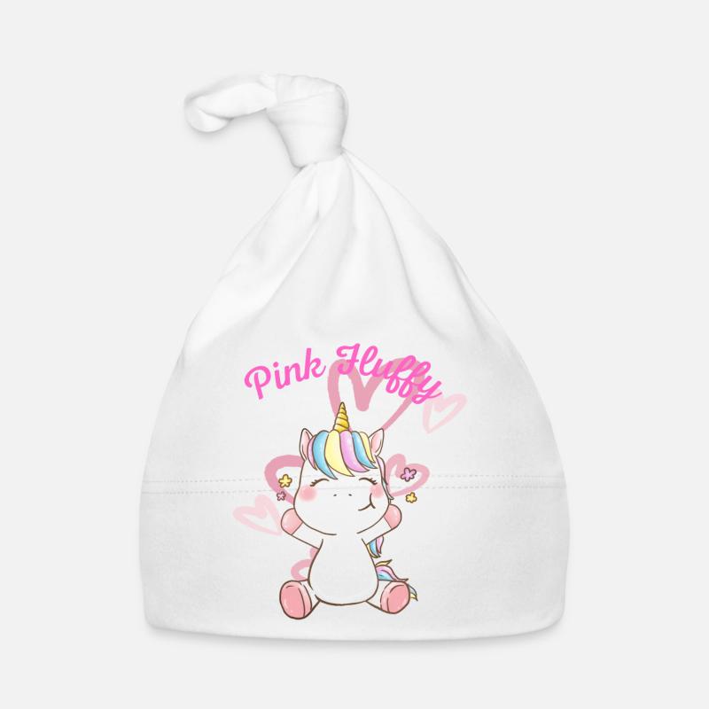 Licorne rose moelleuse Bonnet bio Bébé