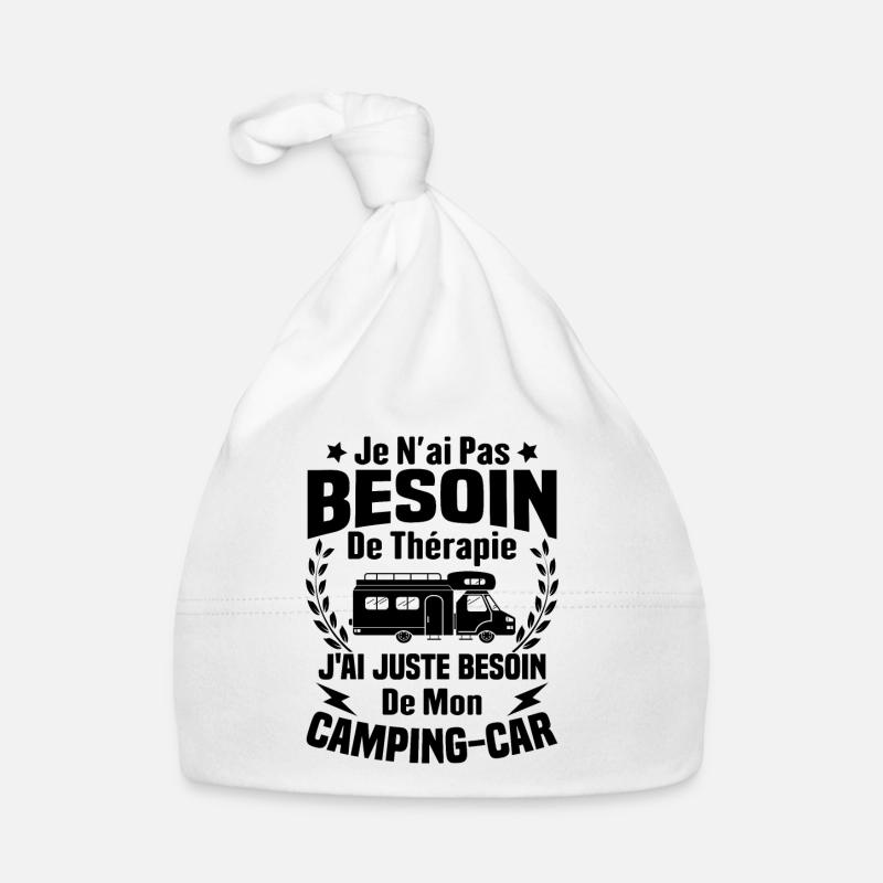 Pas besoin de thérapie, Juste de mon camping-car - Bonnet bio Bébé - blanc