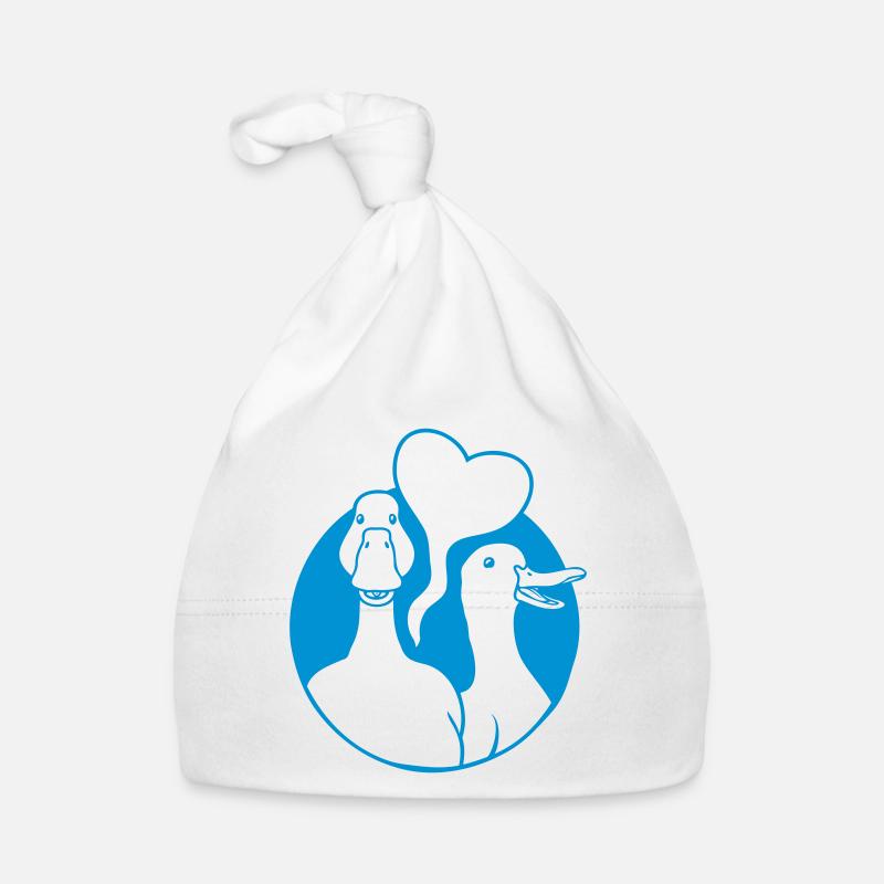 Équipage 2 oies mignonnes - Bonnet bio Bébé - blanc
