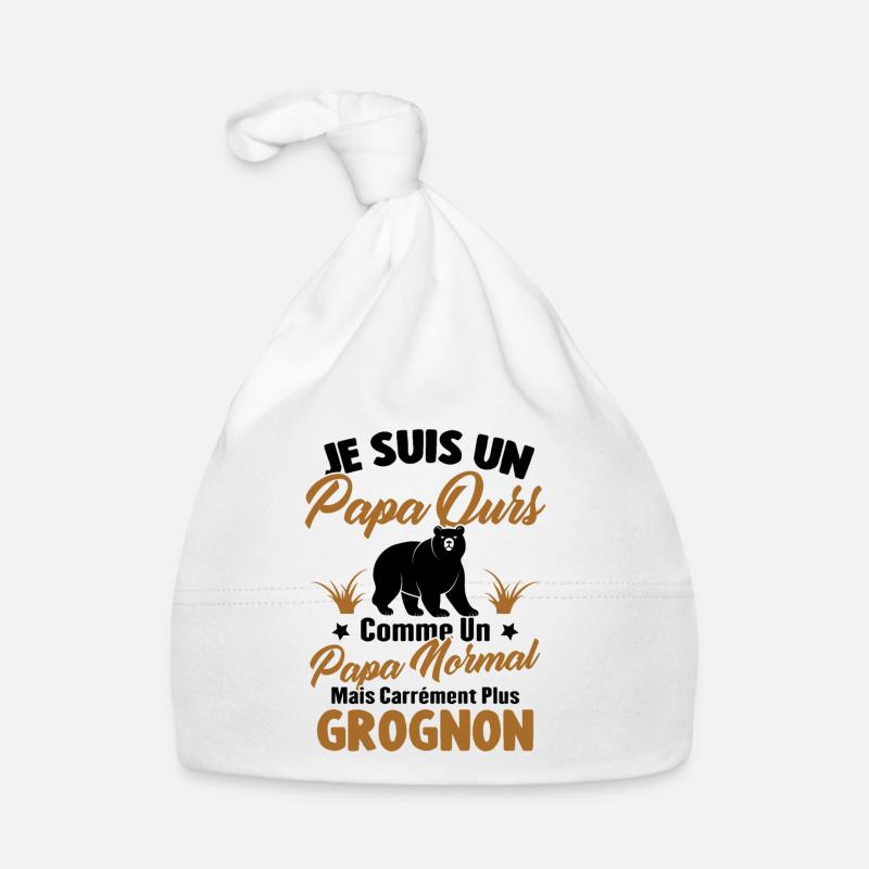 Je suis un papa ours c'est comme un papa normal Bonnet bio Bébé