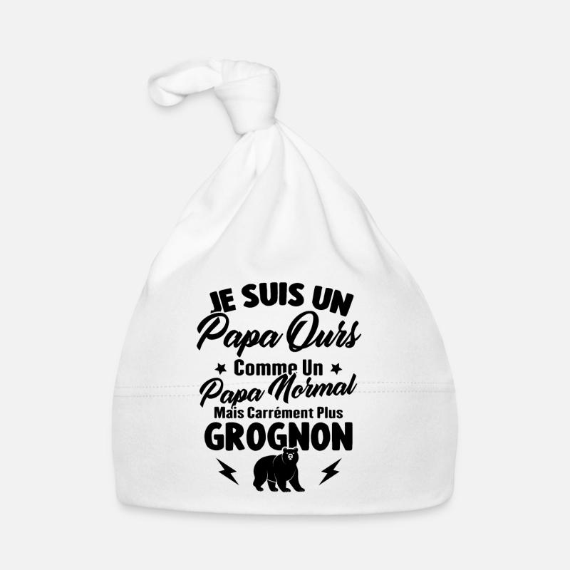 Je suis un papa ours c'est comme un papa normal Bonnet bio Bébé