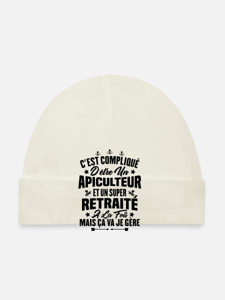 Un apiculteur et un super retraité - Bonnet bio Bébé - blanc - Devant