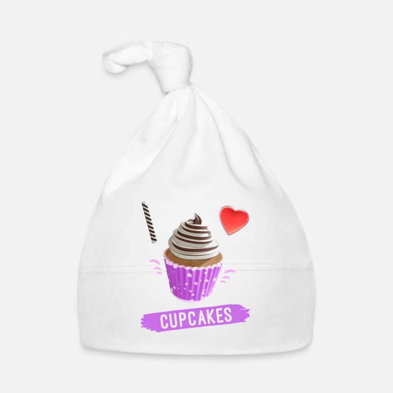 Süßer Cupcake Backen "I Love Cupcakes" Baby Bio-Mütze