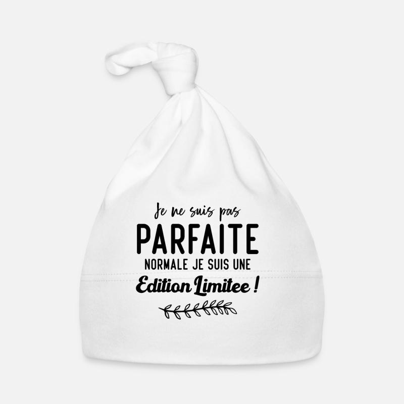 Je ne suis pas parfaite, normal jesuis une édition - Bonnet bio Bébé - blanc
