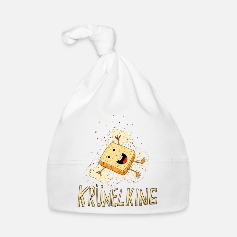 "Krümelking" lustiger Spruch mit Toast Baby Bio-Mütze