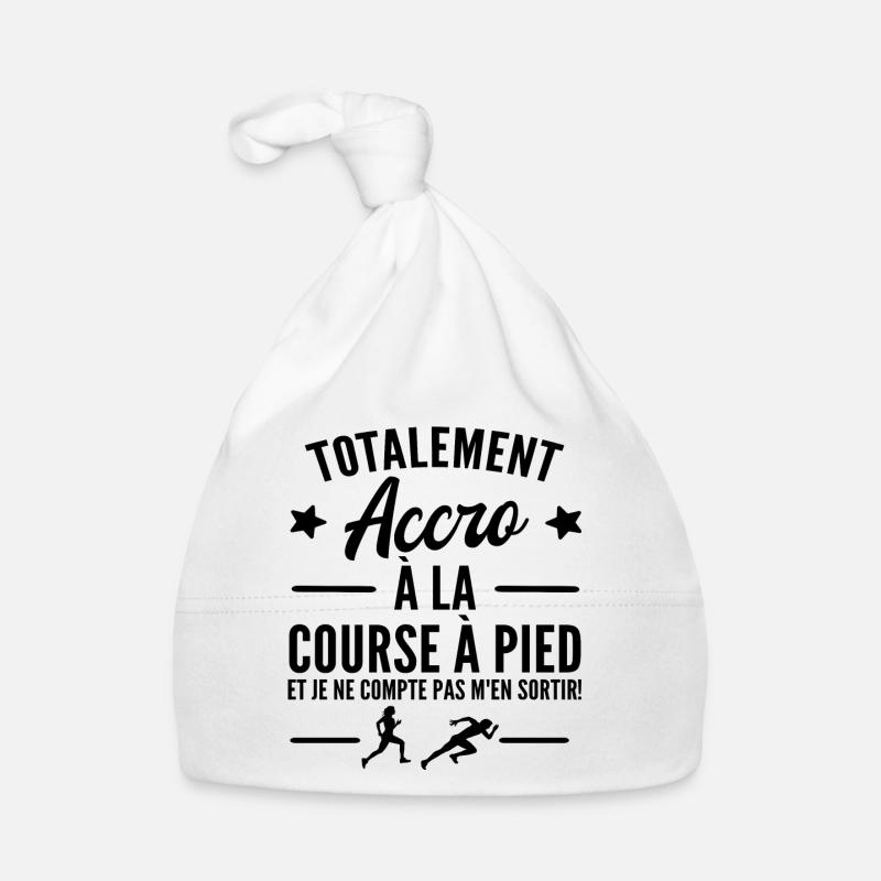 accro à la course à pied - Bonnet bio Bébé - blanc