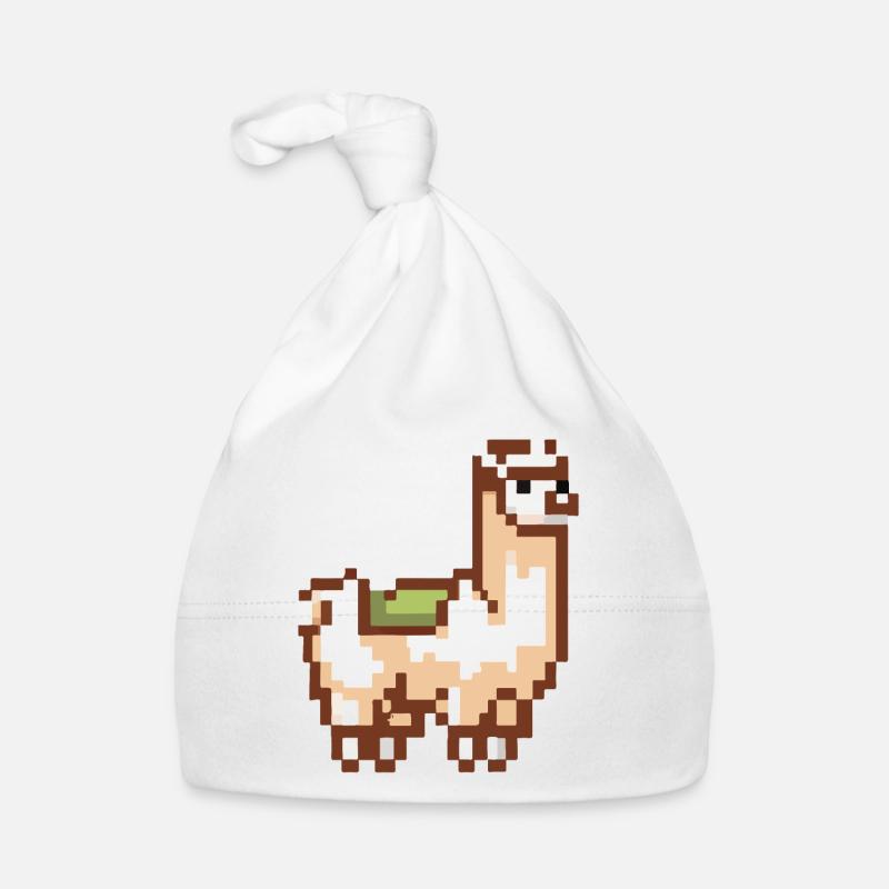 Pixel Alpaka Lama Pixel Kunst Geschenkidee Baby Bio-Mütze