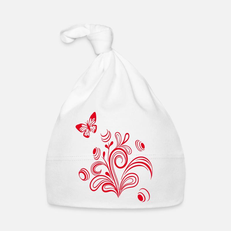 Vrille florale avec papillon Bonnet bio Bébé