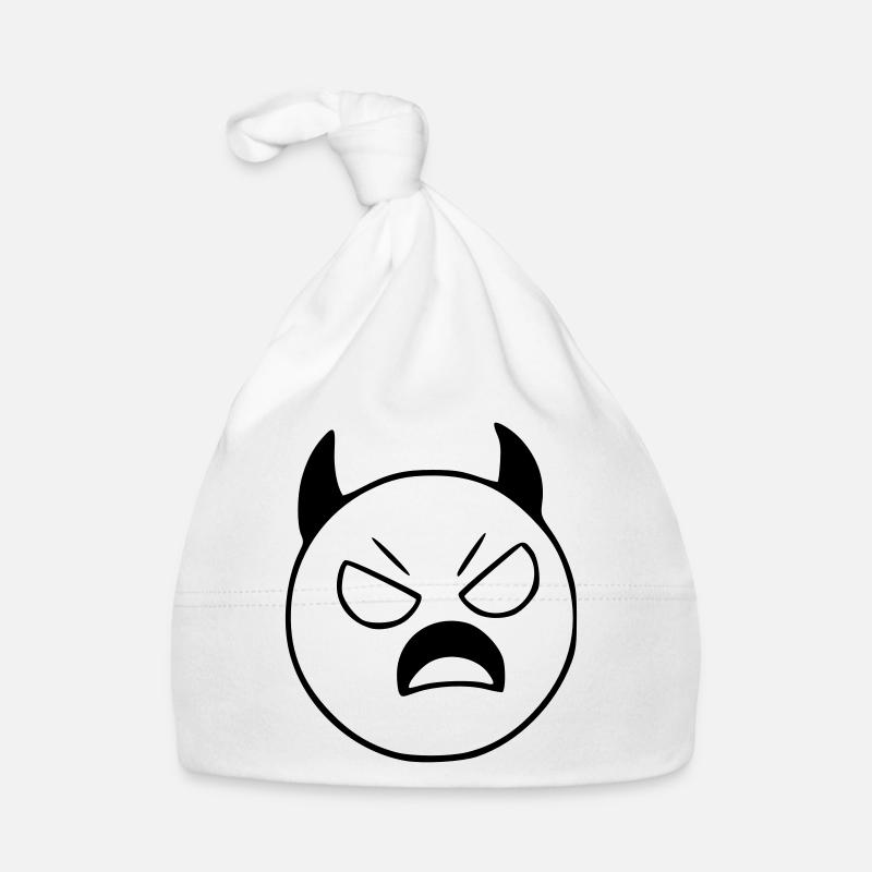 Emoji Sketch Devil Evil Black Organic Baby Cap
