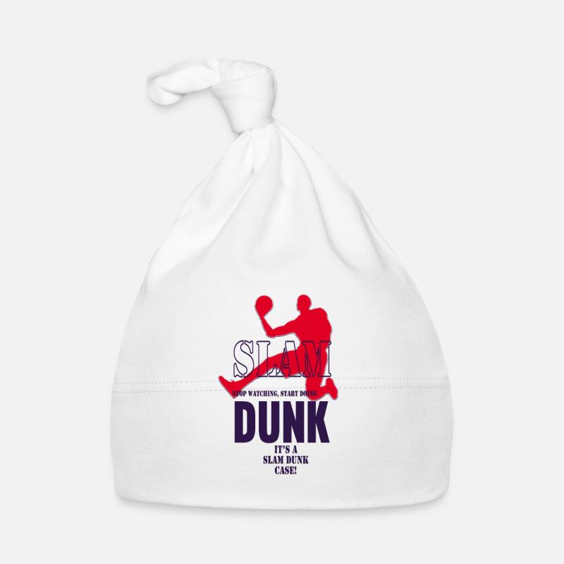 Stop Watching Start Doing Slam Dunk Basketball - Bonnet bio Bébé - blanc
