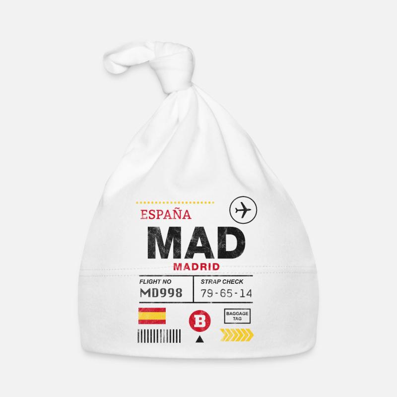 Étiquette d’aéroport de Madrid Bonnet bio Bébé