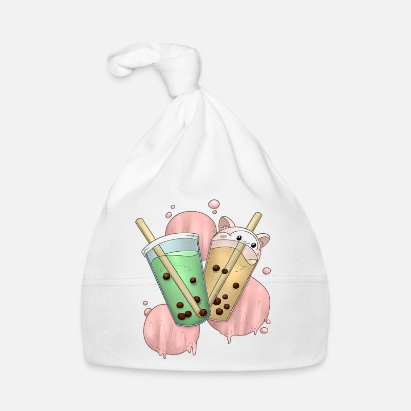 Bubble Tea 2 - Baby Bio-Mütze - Weiß