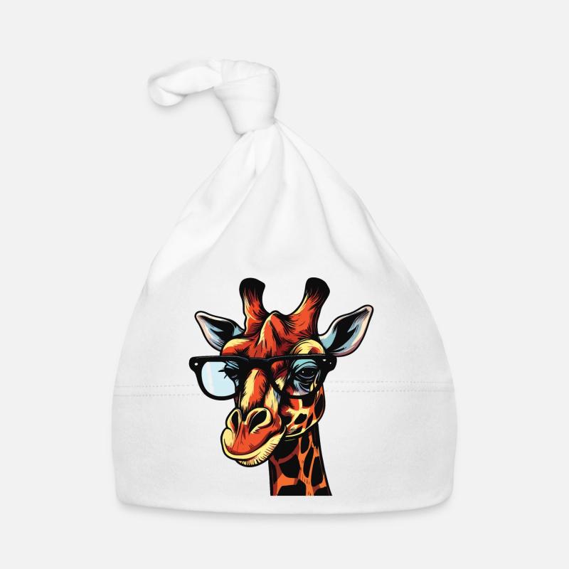 Cartoon Comic Giraffe Design Organic Baby Cap