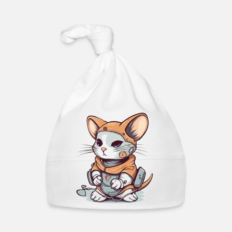 Le chat déguisé en souris Bonnet bio Bébé