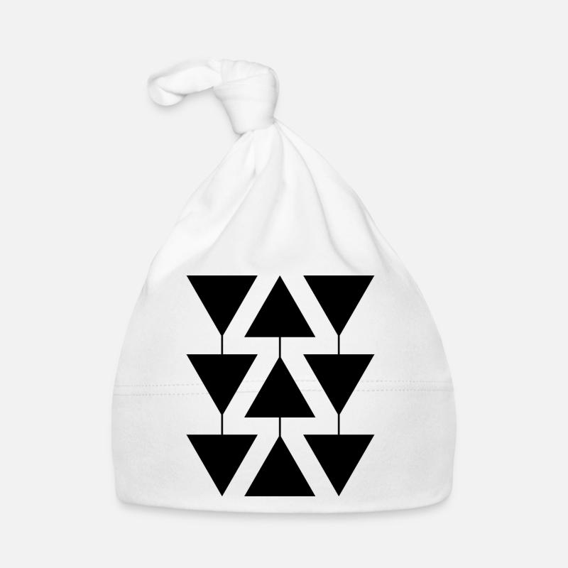 Forme géométrique triangle - Bonnet bio Bébé - blanc