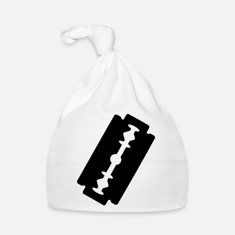 Logo-Rasierklinge. Baby Bio-Mütze