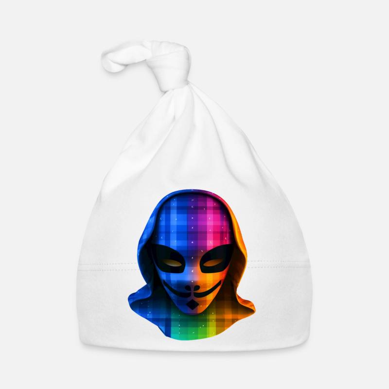 Fierté numérique : LGBTQAI+ anonyme - Bonnet bio Bébé - blanc