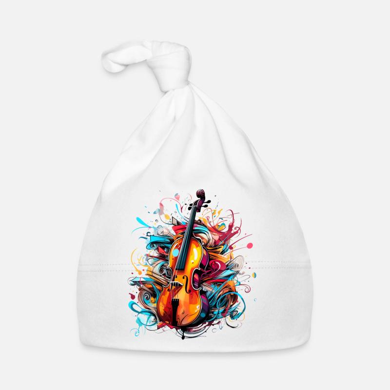 Violin Graffiti Style Organic Baby Cap