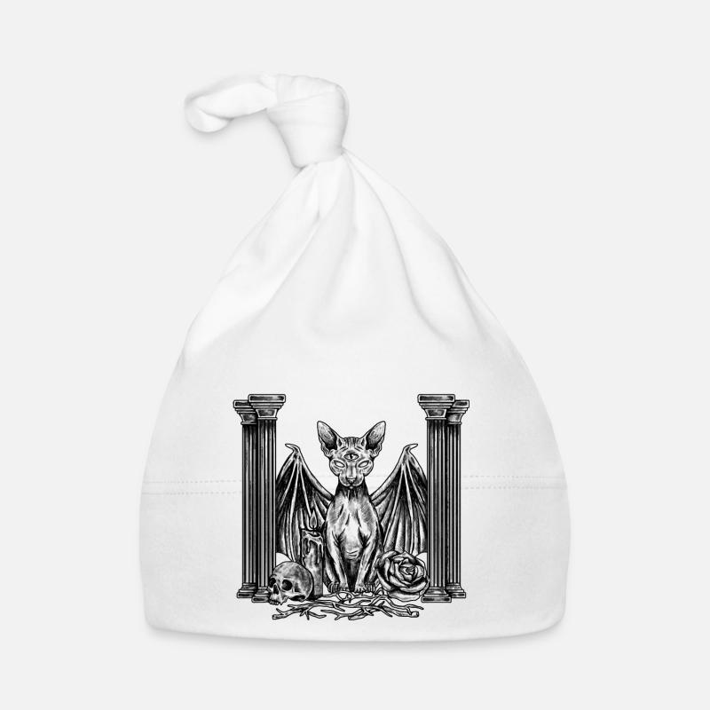 Conception de chat gothique pour les fans gothiques - Bonnet bio Bébé - blanc