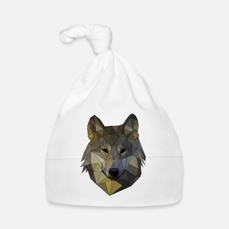 Polygon Wolf Mosaïque Triangulaire Formes Polyart Bonnet bio Bébé
