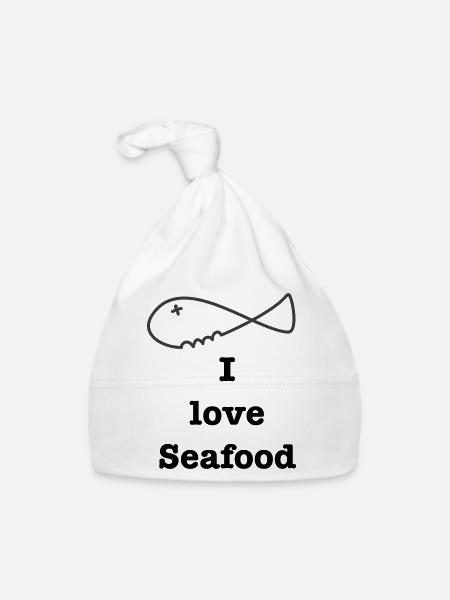 I love Seafood 2 - Organic Baby Cap - white - Front
